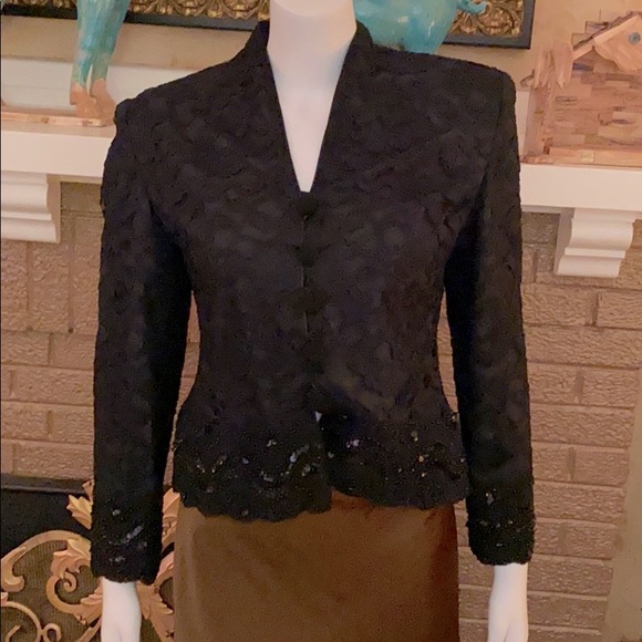 Christian Dior black lace and sequin jacket